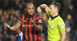Manchester Citys Vincent Kompany appeals to referee Mark Clattenburg after his side conceded a penalty Manchester Citys Vincent Kompany appeals to referee Mark Clattenburg after his side conceded a penalty