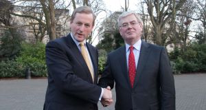 Fine Gael leader Enda Kenny and Labour leader Eamon Gilmore pictured in Dublin yesterday. Picture: Maxwells Fine Gael leader Enda Kenny and Labour leader Eamon Gilmore pictured in Dublin yesterday. Picture: Maxwells
