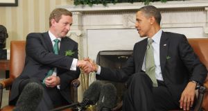 Taoiseach Enda Kenny meets with President Barack Obama in the Oval Office today. Picture: Leon Farrell/Photocall Ireland