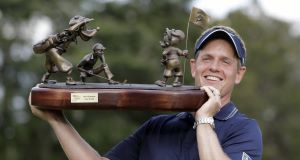 Luke Donald after winning the Childrens Miracle Network Classic in Florida yesterday. Luke Donald after winning the Childrens Miracle Network Classic in Florida yesterday.