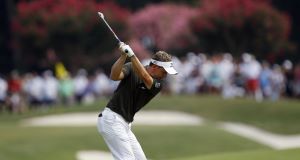 Luke Donald in action yesterday