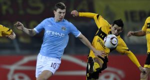 Dzeko in action last night Dzeko in action last night