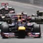 Mark Webber leads the field during todays race.