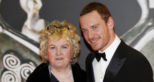 Actors Brenda Fricker and Michael Fassbender at the IFTA awards last night.