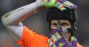 Petr Cech pictured last night.