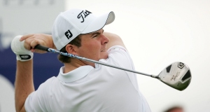 Shane Lowry tees off during the European Open Golf Championship. The London Golf Club, Kent. Picture: SPORTSFILE