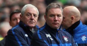 Rangers manager Walter Smith (left) and assistant Ally McCoist during the Clydesdale Bank Scottish Premier League match at Celtic Park, Glasgow.
