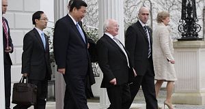 Visiting President Michael D Higgins
